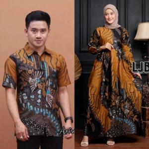 Batik Couple Pasangan Terlaris Harga Sepasang Gamis Batik Kemeja Pria Lengan Pendek M L XL XXL