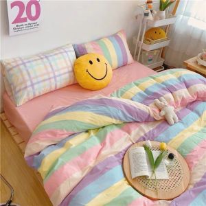 [ XẢ KHO ] Bộ 5 món chăn ga gối Cotton poly đáng yêu miễn phí bo chun drap ga giường
