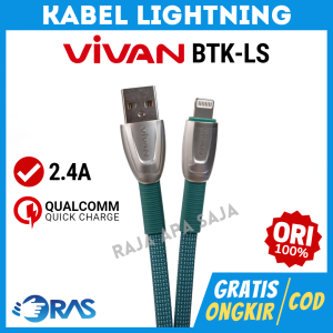 KABEL DATA CHARGER IP FAST CHARGING - Kabel IP 5 6 6S 6+ 7 7S 7+ 8 8+ Plus X XS XR Max Pro 11 12 Max Pro | Kabel Casan Ip Lightning Lighting 1 Meter Vivan BTK-L