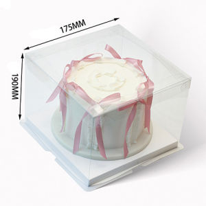 Box Kue Mika Tranparan Bening Kotak untuk Tempat Cake / Tart Ulang Tahun Dasar Putih (Kotak Kado)