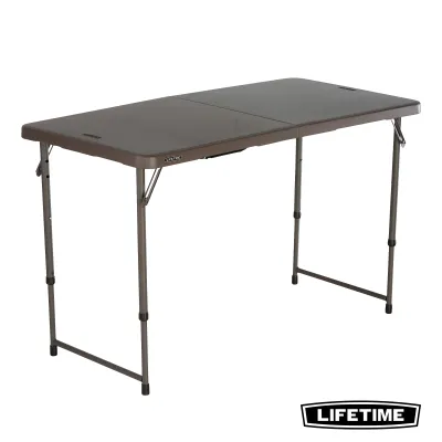 Lifetime 4 FT Table Umber Brown - Compact Convenient Designed for Durability Easy to Assemble!