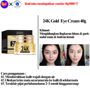 24K gold eye cream 30g Cream kantung mata ampuh Eye cream untuk kantung mata Mata panda Kerutan mata