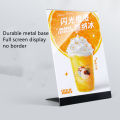 Acrylic display stand with metal base acrylic l-shaped display stand l shape Acrylic transparent L and T shape portrait frame stand display A4 A5. 