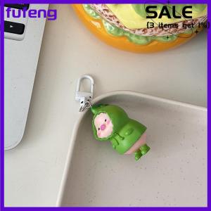 fufeng Cute Funny Three-dimensional Piggy Keychain Kawaii Pig Animal Shaped Keyring Bag Mobile Phone Pendant Decoration Accessories