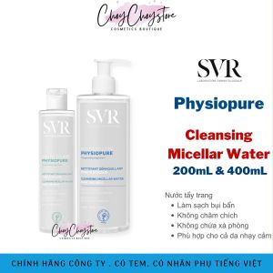 Nước Tẩy Trang SVR Physiopure Cleansing Micellaire Water 200mL & 400mL cho da nhạy cảm (Tem Việt Nữ) (Eau Micellar)