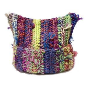 Đáng yêu Mèo Tai tua Mũ Dệt Kim ngoài trời giải trí mũ ấm Mũ mùa đông mùa thu cho phụ nữ và thanh thiếu niên