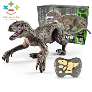 2.4G Remote Control Dinosour Raptor Model Mainan Jurassic World Bisa Jalan Lampu Dah Suara Dino Toys