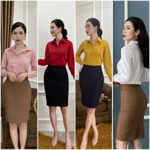 Áo Sơ Mi Nữ KATIE Chất Liệu Áo Somi Trắng Công Sở Nữ Cotton Cao Cấp Có Áo SơMi Đen Bigsize 40kg Đến 75kg SM