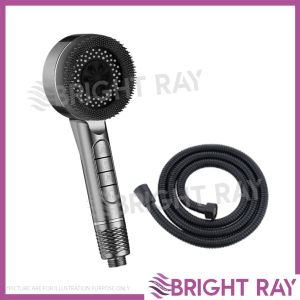 4 in 1 Pressurized Massage Shower Head With Silicone Brush 4 Mode Water Saving Shower Handheld Pancuran Bilik Air 高压花洒