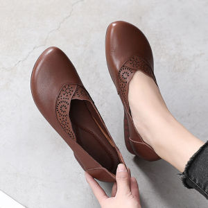 Soft sole retro leather big toe shoes