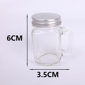 ขวดชนิดมีด้ามจับแก้วเล็กแบบพกพาสำหรับกาแฟนมชงเย็น1/5ชิ้น35มล. ขวดพลาสติกใส่ของเหลวกันรั่วซึม