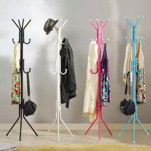 HEAVY DUTY Stainless Steel Hanging Pole Stand Hat Clothes with Hooks/Tiang Penggantung Baju Topi