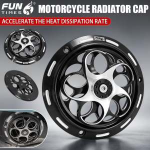 FUNTIMES CNC Alloy Spinner Motorcycle Radiator Fan Cap Cover Fast Heat Dissipation Modified Fan Guard Protector High Quality Scooter Accessories Fits JY6 Easy To Install