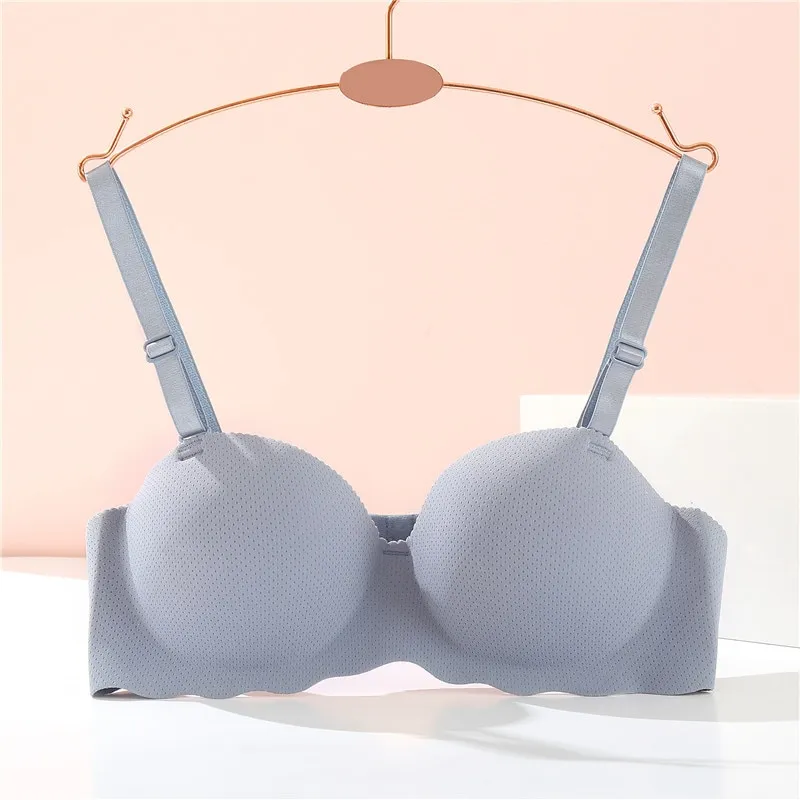 FINETOO 1/2 Cup Bra Seamless Bras For Women A B Cup Wireless BRA Sexy  Lingerie Solid Color Ladies Underwear New Style