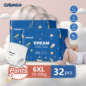 Kaduola Mega Size Baby Diapers 6XL (2 Packs) – Ultra-Soft & Breathable Pull-Up Pants for Chubby Toddler [30-60kg] – Super Thin XXXXXXL Diaper Comfortable Lampin Design