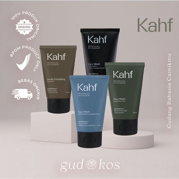 KAHF Facial Wash 100-50 ml / Sabun Cuci Muka Pria - Laki Laki