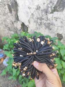 50 Pcs Ikat Rambut Korea Hitam - Kuncir Rambut