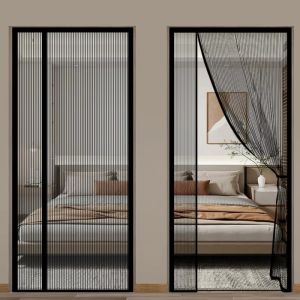 FEELING WELL ติดเอง ประตูแม่เหล็กเปิดข้าง ปิดอัตโนมัติด้วยแม่เหล็ก ป้องกันแมลง ตาข่ายกันยุง ใช้งานได้จริง ตาข่าย หน้าจอหน้าต่าง ห้องนั่งเล่น