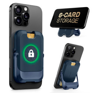 SUPCASE for MagSafe Wallet with Stand Magnetic Wallet for Men Women Hold 6 Cards RFID Blocking Strong Magnetic Lock Phone Stand Card Holder for iPhone 17/16/15/14/13/12 Series