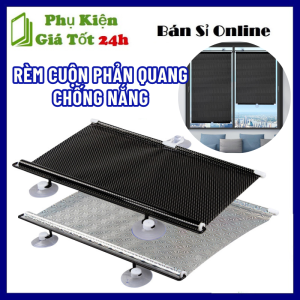 Rèm Cuộn Che Nắng Cách Nhiệt Chống Tia Uv  Bụi Kèm Nút Hít - Rèm Chống Nắng Cửa Sổ  Ổ Tô Size To (58x125) - Tấm Che Nắng Tổ Ông