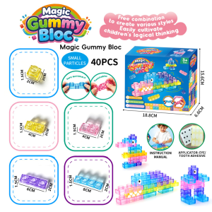 Jelly Building Blocks TPE Soft Squishy Stacking Toy DIY Creative Sensory Kids Gift Mainan Edukasi 软胶积木