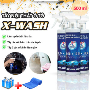 Bình Xịt Vệ Sinh Nội Thất Ô Tô Và Vệ Sinh Kính XWASH 500ml Làm Sạch Khử Mùi Kính Sofa Nội Thất Xe Hơi + Khăn Lau