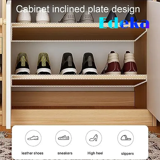 (110*24*80cm) Wood Shoe Cabinet with Shoe Stool Shoe Rack multifunctional  storage Household Porch