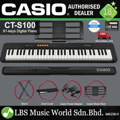 Casio CT-S100 61 Key Casiotone Electric Keyboard Basic Package Music Piano (CTS100 CT S100 CTS 100)