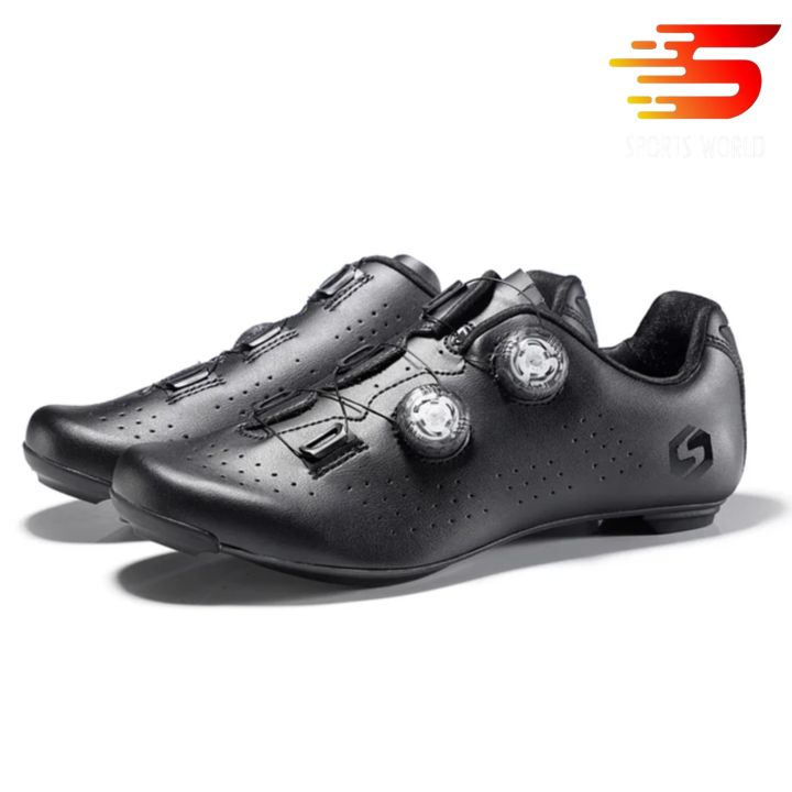 Giày can đạp xe dòng Road 2 khóa vặn đế carbon Side Bike SD-020 màu đen - SPORTS WORLD