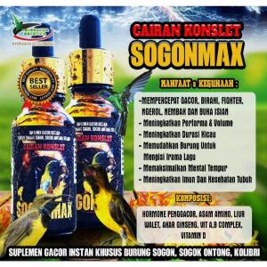 Sogonmax 10ml Suplemen Vitamin Burung Sogon Pleci Kolibri Doping Cairan Konslet Gacor