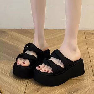[Free Shipping] New Summer Outdoor Niche Thick-Soled High-End WomenS 2025 Fashion Sandals Platform Height-Increasing Skirt Slippers