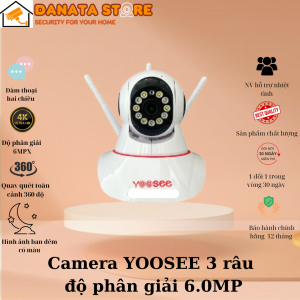 [Mẫu 2026] CAMERA IP WIFI YOOSEE 11 LED 6.0Mpx Full HD  - QUAY ĐÊM CÓ MÀU - XOAY 360 ĐỘ - THEO DÕI CHUYỂN ĐỘNG