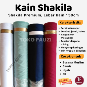 3 Meter Kain Shakila Strect Import / Bahan Baju Muslimah Shakila Meteran