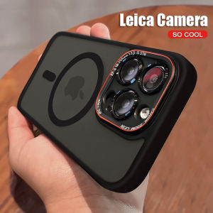 CrashStar MagSafe Leica Camera Matte Skin-friendly Hard Shockproof Phone Case For iPhone 17 16 15 14 Pro Max Plus 16e 13 Pro Max 12 Pro Max Wireless Charging Phone Casing Frosted Translucent Anti-fall Phone Cover Top Seller