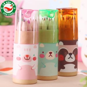 Hộp 12 bút chì màu kèm gọt hoạt hình cute dễ thương cho bé