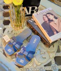 PROMO SANDAL SEOP ZARA FLAT  CANTIK DENIM KEKINIAN KOREAN STYLE KOEDE B10AHZ