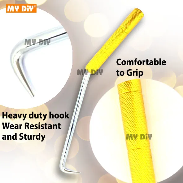 DIYHARDWARESTATION - HEAVY DUTY HAND TIE UP WIRE HOOK BEARING WIRE HOOK 10  PENGIKAT DAWAI BESI / HANDHELD HOOK WIRE / TWISTER HAND TOOL / REBAR WIRE  TWISTER HOOK