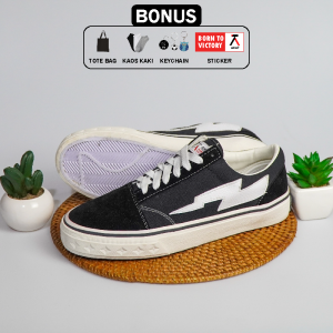 SEPATU SNEAKERS PRIA WANITA HITAM PUTIH COWO KEREN BUAT GAYA SEPATU WANITA SEPATU SNEAKER WANITA CANVAS AUTHENTIK OTENTIK SLOP SEPATU SEKOLAH SEPATU KEREN SEPATU KULIAH SEPATU PRIA KEREN LAKI LAKI CEWEK DEWASA BRAND LOKAL AKNA OS HITAM PUTIH RAJALELAKI