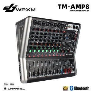 DJWPXM TM-AMP Professional Power Audio Mixer Amplifier 4/6/8 Channel 600W×2 Bluetooth USB Sound Mixing Console 256 DSP Effects for Stage Karaoke Live