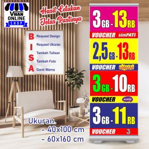 Custom Banner Spanduk MMT List Harga Konter Pulsa Murah