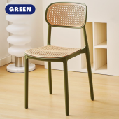 Wfurniture PP Rattan Chair Nordic Plastic Chair Backrest Stackable Outdoor Chair Restaurant Dining Chair Kerusi Cafe