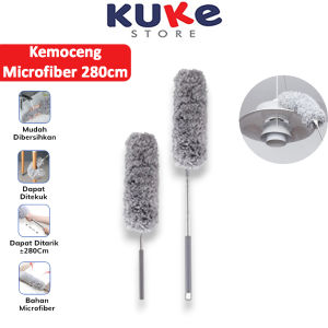 KUKE Kemoceng Microfiber 280cm Tarik Tekuk Panjang Alat Pembersih Langit-Langit Rumah