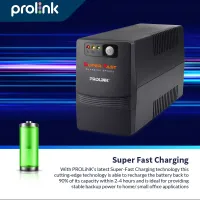 Prolink 650VA Line Interactive UPS for PC | 2-4hrs Super Fast Charging Universal Power Socket USB Port Free Monitoring Software l PRO700SFCU