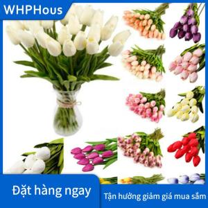 WHPHous Hoa tulip nhân tạo Bó hoa giả liên lạc thật trang trí tiệc cưới tại nhà
