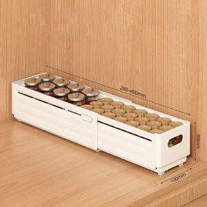 Fypo Stretchable Organizer Box Expandable Kitchen Storage Boxes Food Storage Container Drawer Organizers Boxes Plastic Countertop Bathroom Storage Boxes