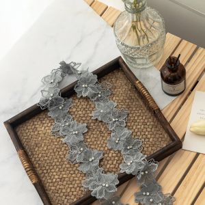COOLSOOL Thiết kế 3D Viền ren đính hạt ngọc trai Hạt ngọc trai Họa tiết hoa Trang trí hoa Vật liệu làm đồ thủ công tự làm Hoa văn thêu nổi
