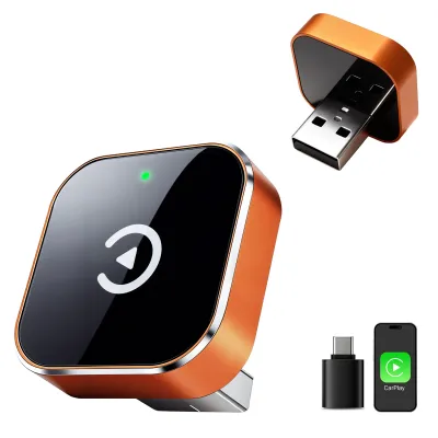 【READY STOCK】2in1 Mini Ultra Wireless Carplay Adapter and Android Auto Wireless Adapter Wired To Wireless Plug and Play