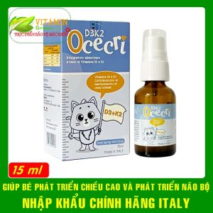 Vitamin D3K2 Ocecri kết hợp DHA giúp bé Cao lớn thông minh | Nhập khẩu chính hãng từ Ý