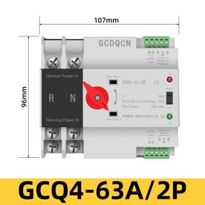 GCDQCN Automatic Dual Power ATS Transfer Switch GCQ4-125/2P 2P AC230V 100A Dual Source Changeover Switch with Remote Signal Output for Residential Industrial Power Distribution,Dual Power Source Transfer Switch with LED Indicator for Household and Commerc