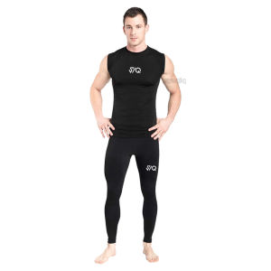 Setelan Olahraga 2 in 1 Manset Tanpa Lengan Celana Legging Baselayer Lari Jogging Running Fitness